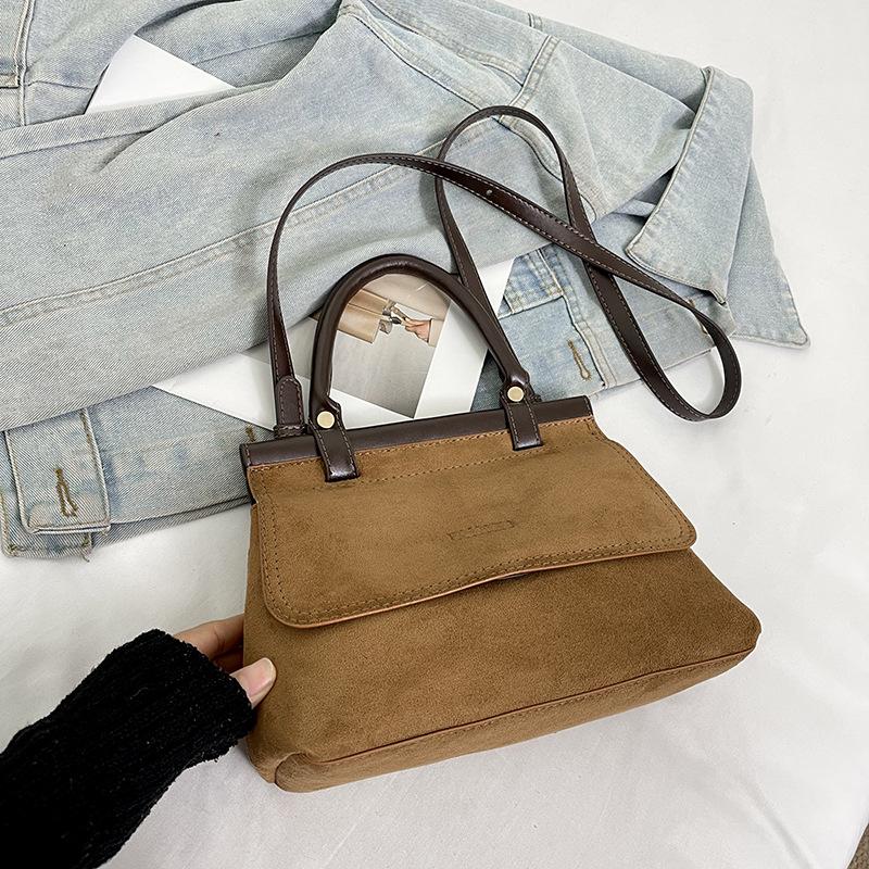 Fashion suede small bag women's new niche shoulder messenger bag high-end small bag