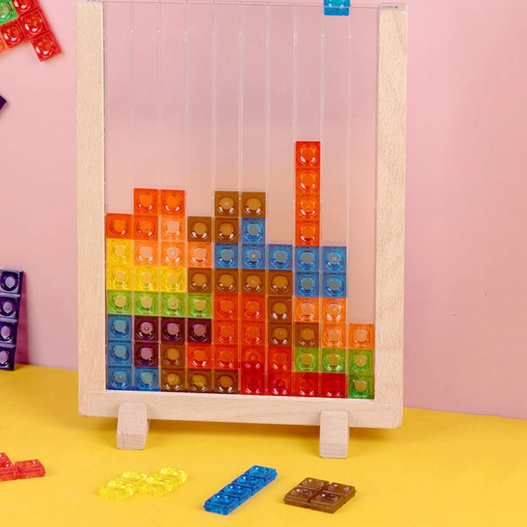 HSRG 3D Tetris Creative Russian Desktop Game Building Blocks Board Tangram Math Kids Educational Toy, Helps Intelligence Development