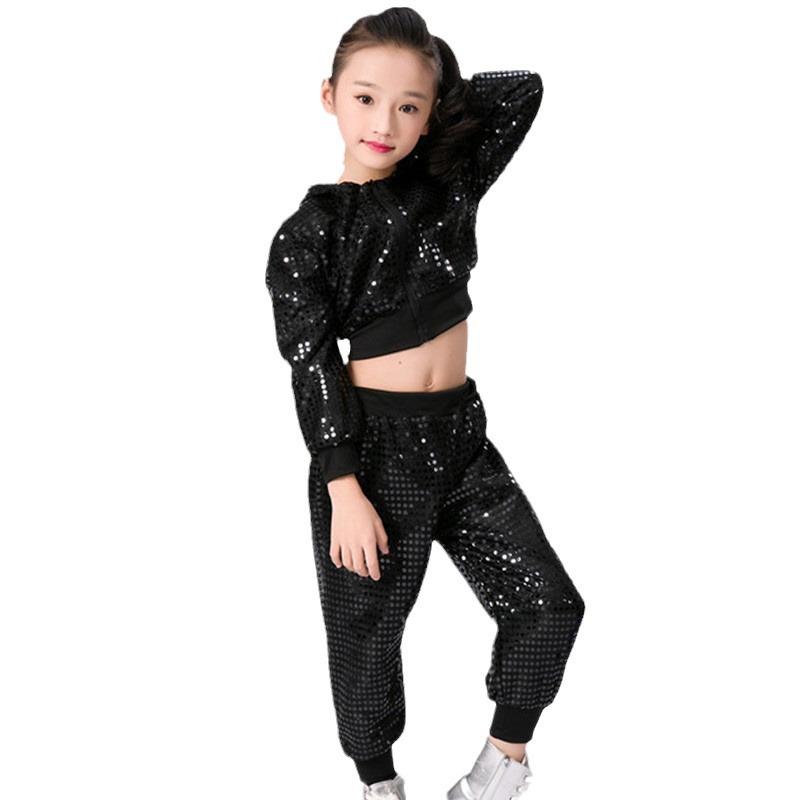 Unisex Children's Sequin Dance Costume - Cheer, Jazz, and Hip-Hop Outfit