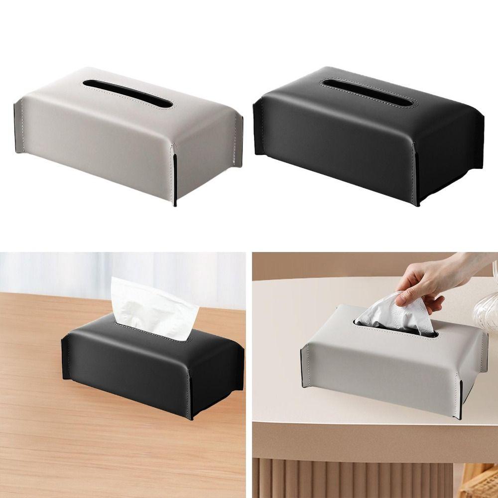 Puppy Dog Design Tissue Box Cover PU Leather Tissue Case  for Living Room