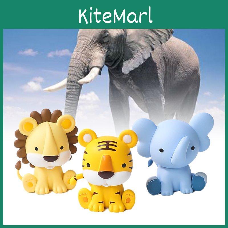 Adorable Pvc Animal Figurines Featuring Cute Tiger Lion And Elephant For Cake Decoration