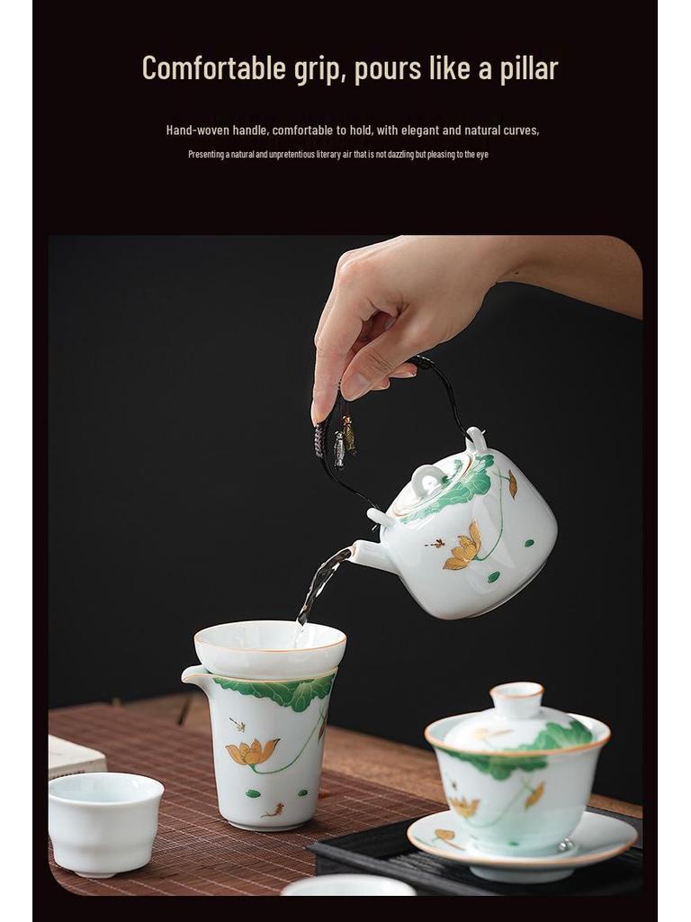 Taigu Luxury Kung Fu Tea Set with Hovering Gaiwan and Dry Brewing Tray