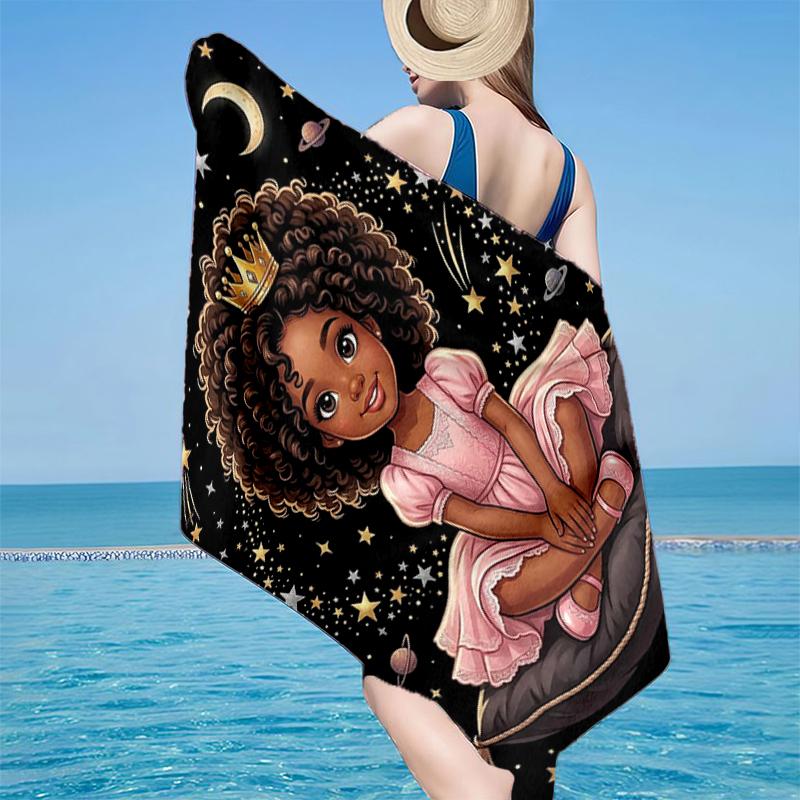 Galactic Princess Adventure Beach Towel, Super Soft Microfiber, Gift for Her/Him, Birthday, for Pool, Beach, Travel, Home Decor Fan gifts