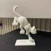 3D Printed Cat Stair Sculpture Dynamic Climbing Kitten Statue with Mini Platform, Modern Desk Decor for Office & Home