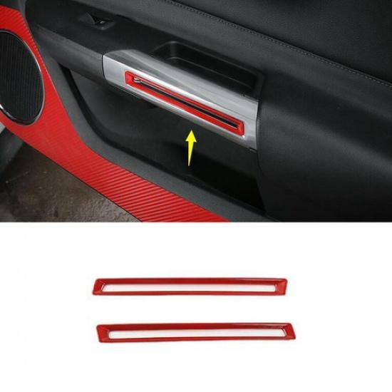 Car Interior Door Armrest Panel Strip Trim For Ford Mustang 2015- Bright Red