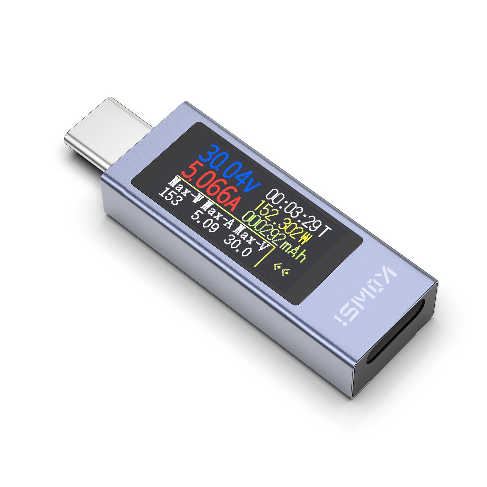 

Type-C Voltage Tester Digital Display DC Voltage Ammeter Power Meter DC 4-30V 12A Voltmeter Ammeter Charger Capacity Tester