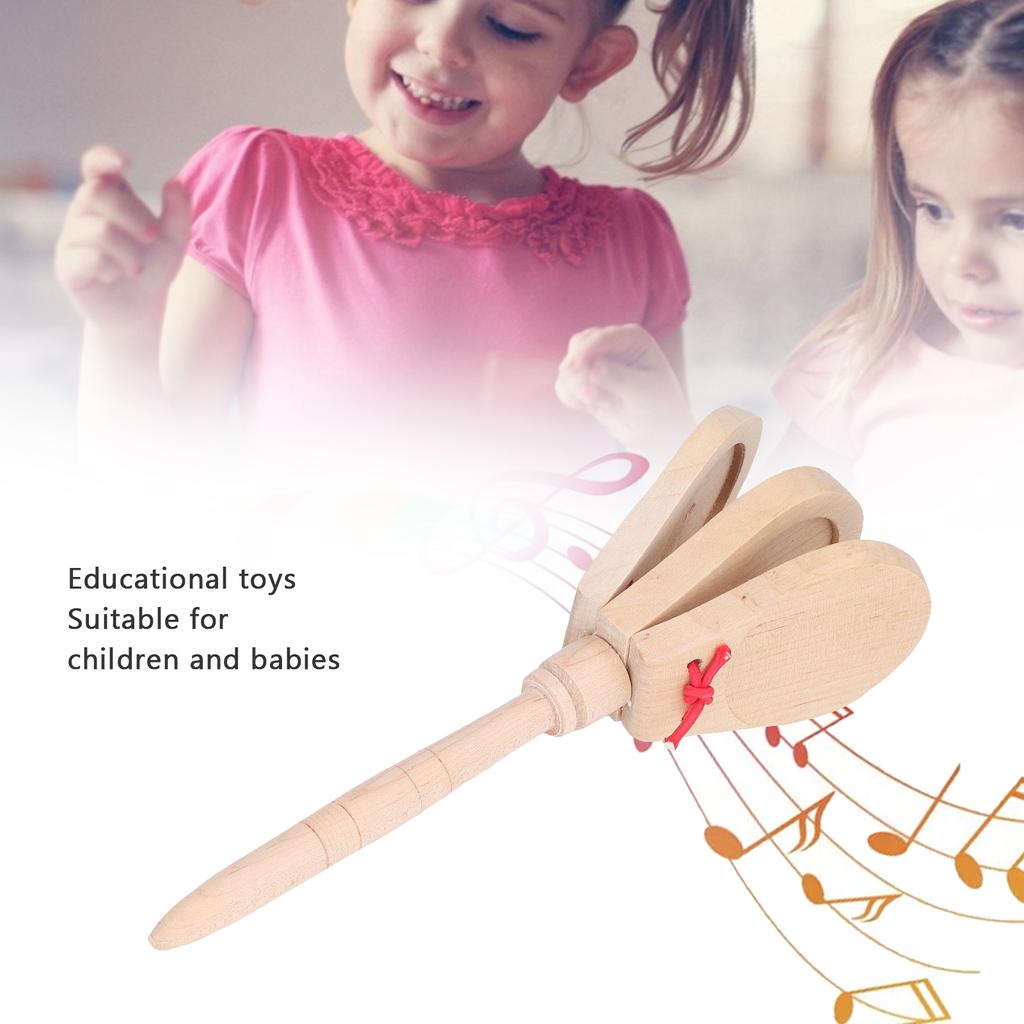 Castanets Safe Wood Material Soft Sound Portable Developing Musical Sense Educational Hand Castanets Toys for Kids
