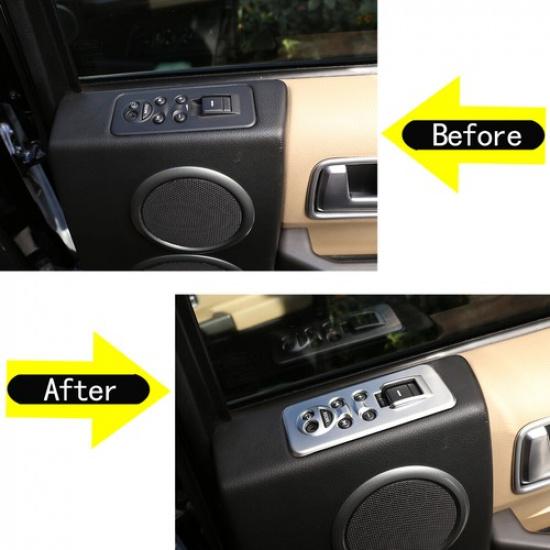 ABS Silver Door Window Switch Panel Cover Trim For Land Rover Discovery 3 04-09