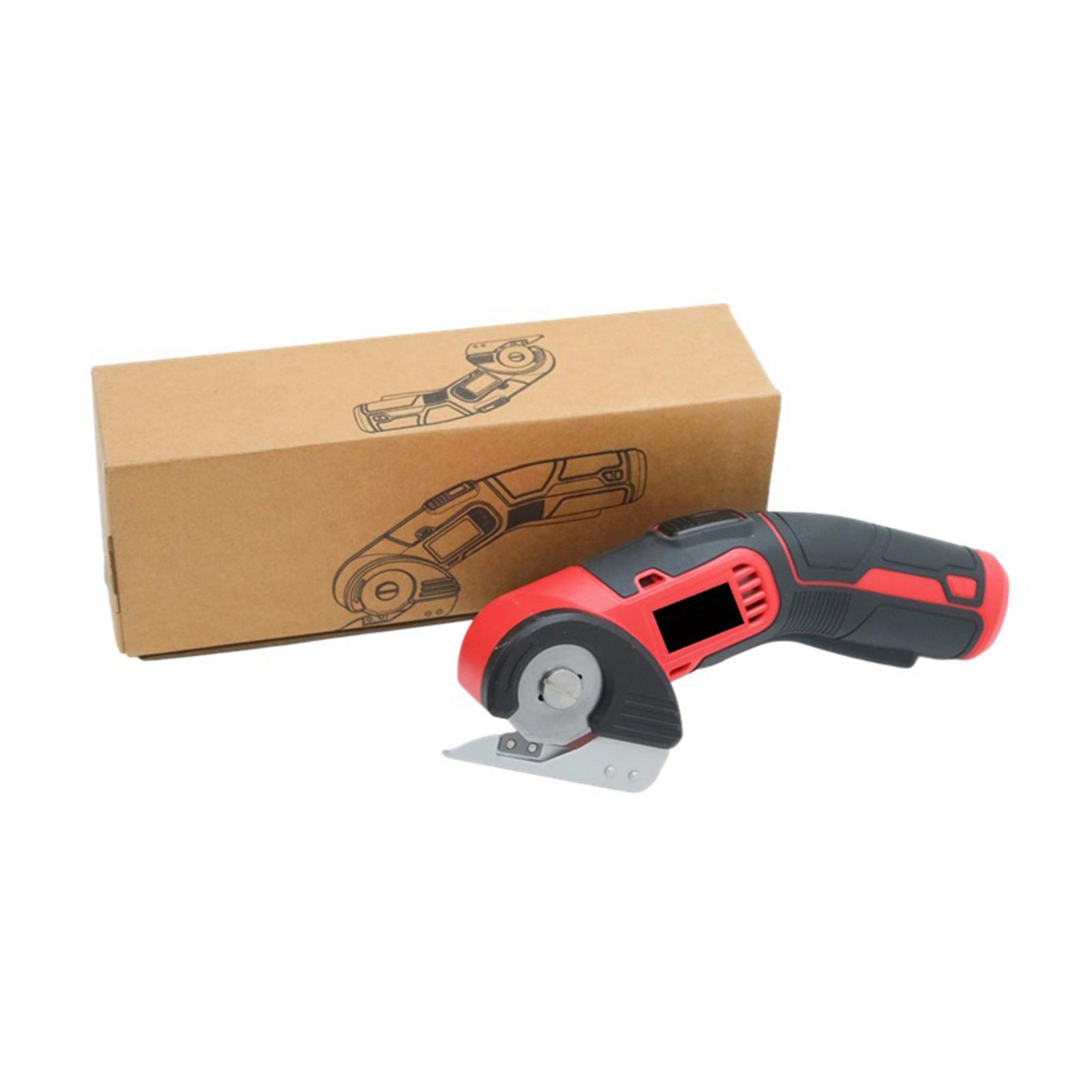 

Аккумуляторные электрические ножницы 4 В 2000 мАч, перезаряжаемый резак с блокировкой безопасности 240 об/мин для картона, кожи, бумаги, войлока красный