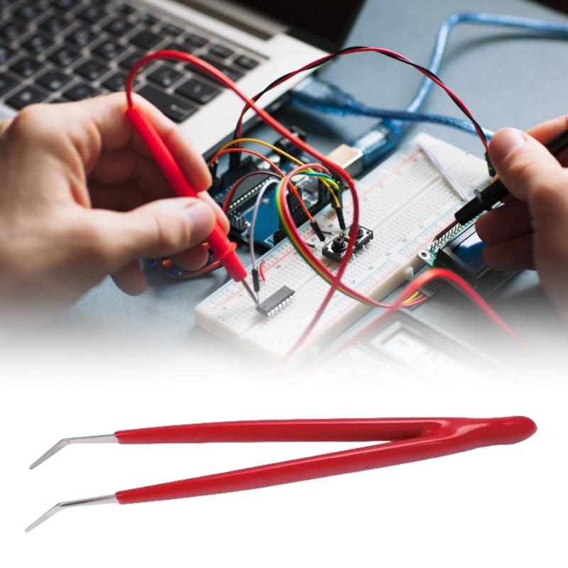 Rutschfeste Pinzette mit gezahnter Spitze Ergonomischer Griff Antistatische Werkstattpinzette Ideal für Präzisionsaufgaben und Handwerk