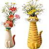 2pcs Cute Cat Shaped Flower Vase for Desk Shelf Decor Gardening Gift Home Decor