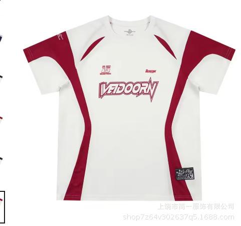 Summer men's fashion trend American short-sleeved jersey sports running basketball training loose breathable top