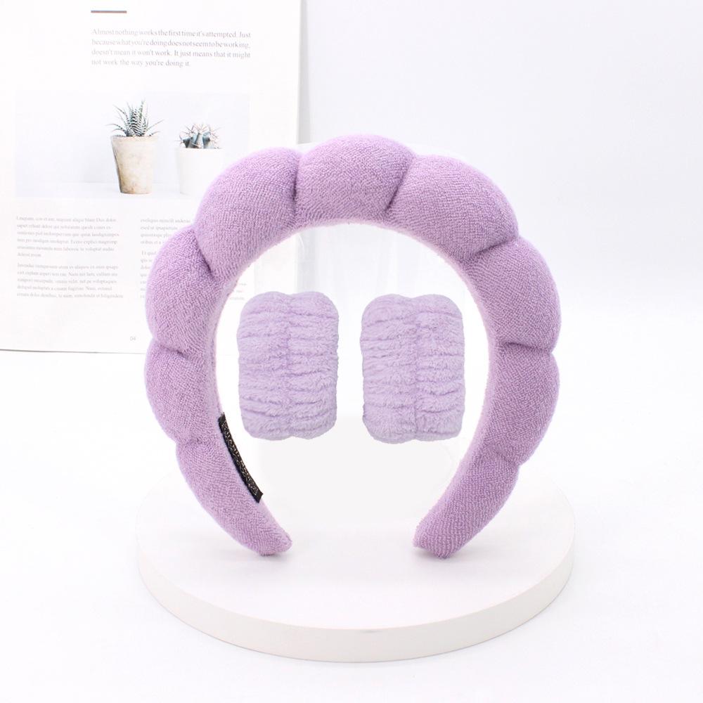 3/1PCS Microfiber Washing Wristbands Hairband Scrunchies Puffy Headband SPA Bubble Headband Washing Face Makeup Shower Skincare