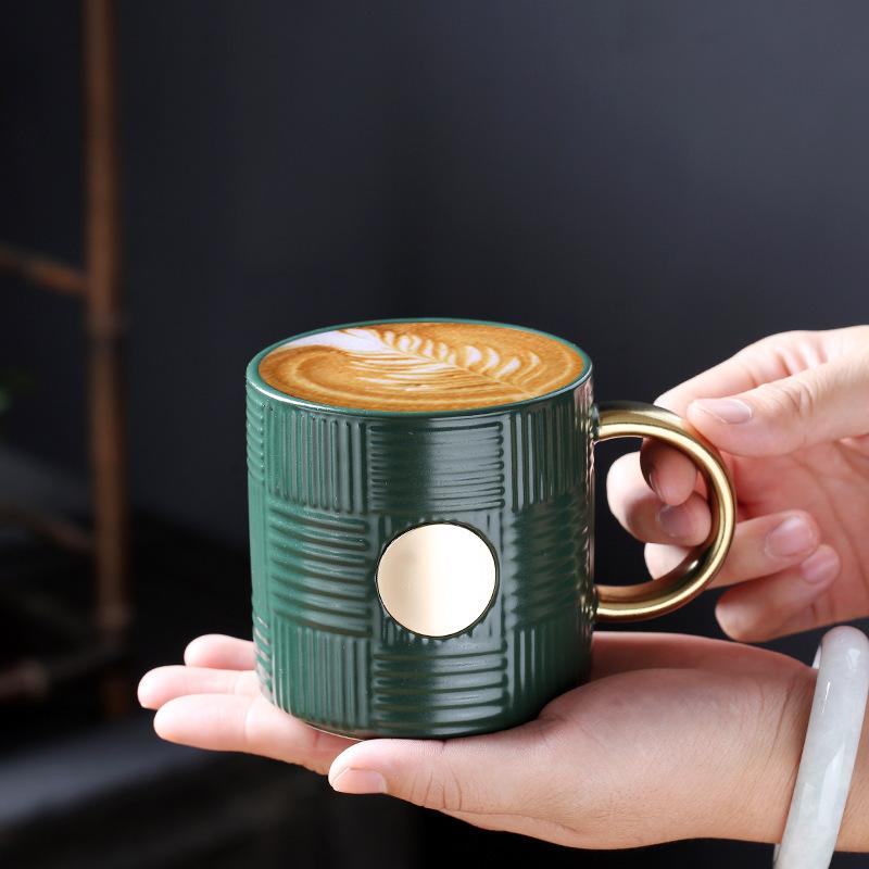 Xingba Wind Mug _ With Copper Plate Electroplated Water Cup _ Ceramic Cup Direct Supply Can Be Determined