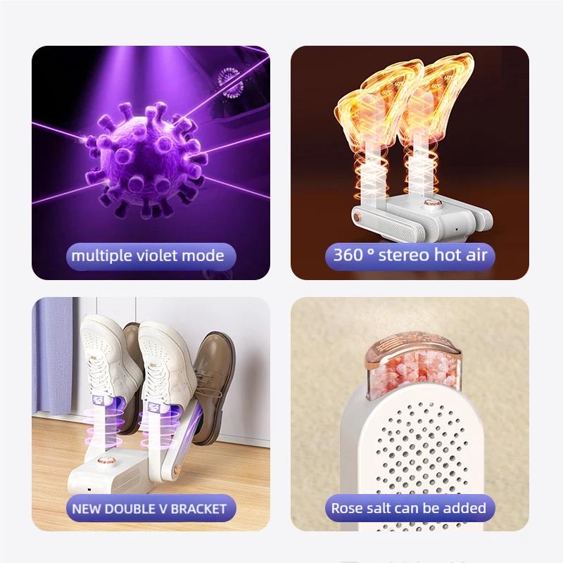 Shoe Dryer Intelligent Timer Adjustable Dryer Quick Drying Deodorizing Sterilizing Shoe Dryer Household Shoe Warmer Heater