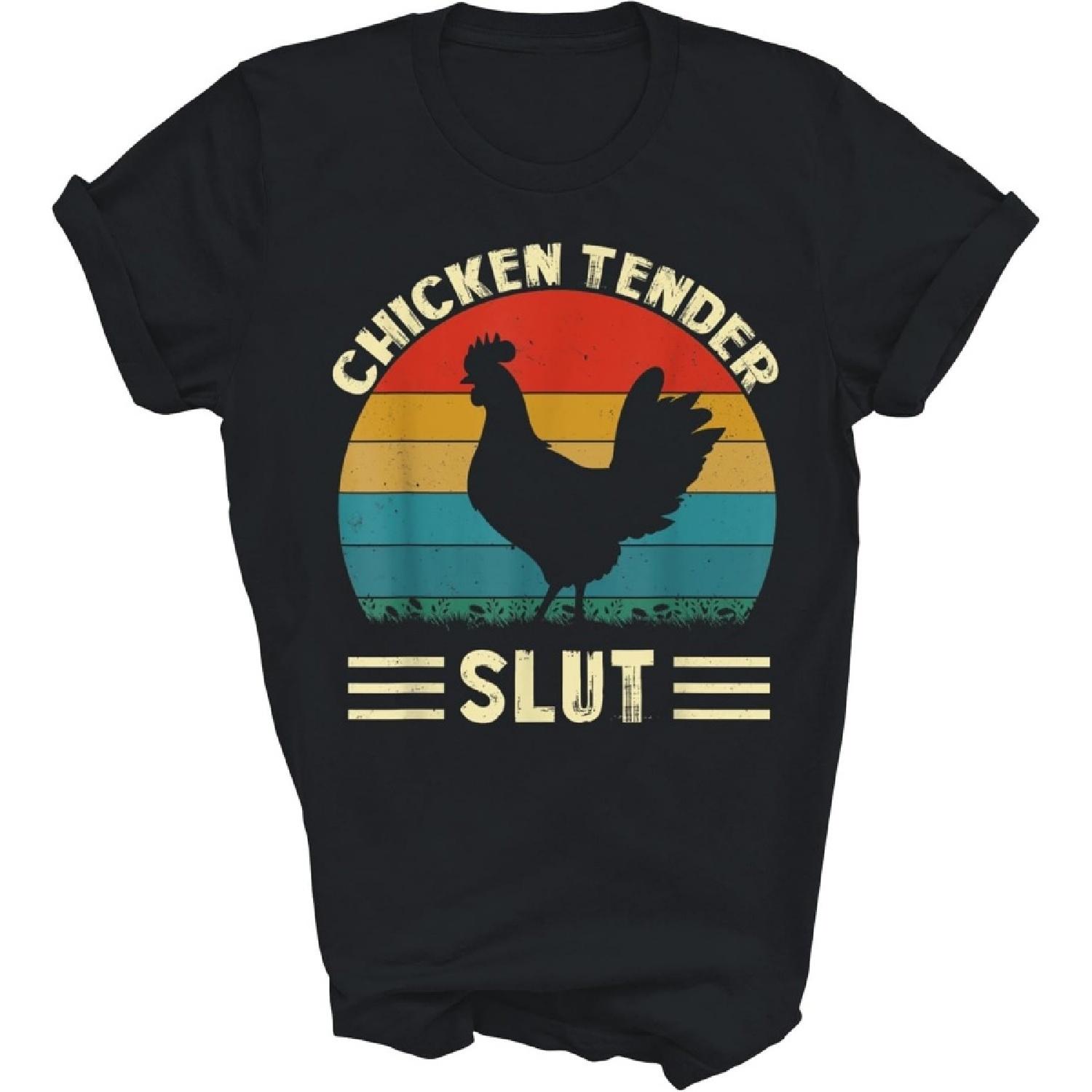Capman Chicken Tender Slut Farm Farming Farmer Unisex Shirt Gift Women Men T-Shirt (Black;S) S