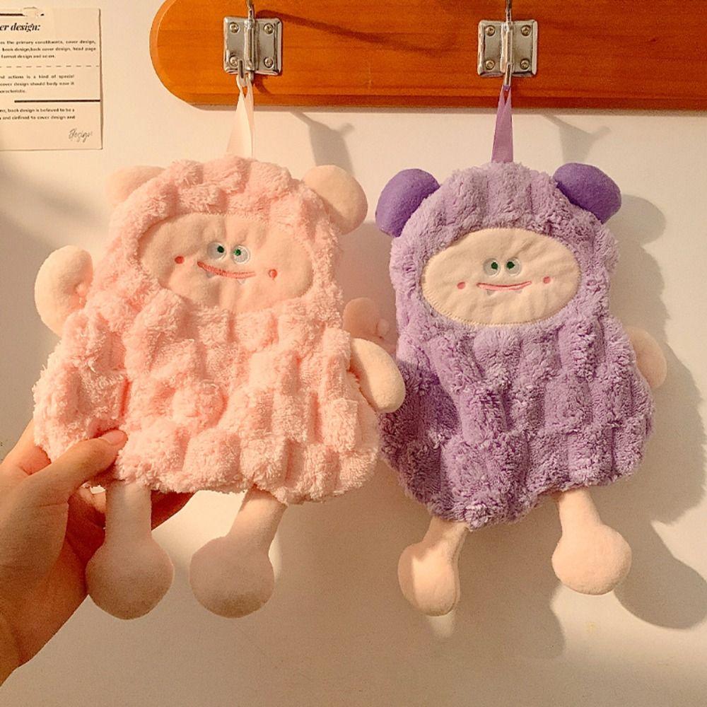 3Pcs Microfiber Lamb Handkerchief Towel Cartoon Hanging Lamb Dishcloth Soft Water Absorbent Children's Handkerchief Children
