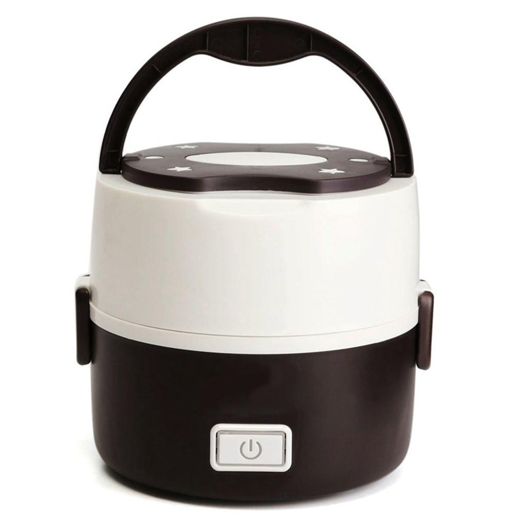 Tragbarer Elektrischer Reiskocher Mini Edelstahl 2 Schichten Dampfgarer Mahlzeit Thermische Erwärmung Lunchbox Lebensmitteldampfgarer Neu