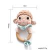 1Pc Crochet Animal Bear Rattle Toy Soother Bracelet Wooden Teether Ring Baby Product Mobile Pram Crib Wooden Toys Newborn Gifts