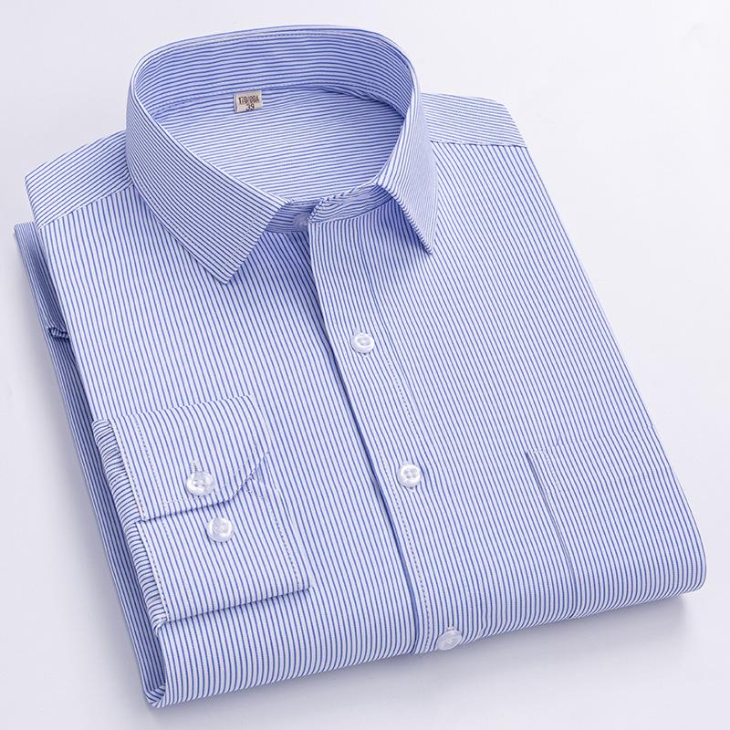 Men's Formal Shirt Long Sleeve Striped Pocket Office Business Professional Wear Social  Hot Selling Classic Shirt