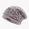 Handmade crochet double-layer thermal bald hat autumn and winter thickened hat women's new ethnic style knitted wool stacking hat
