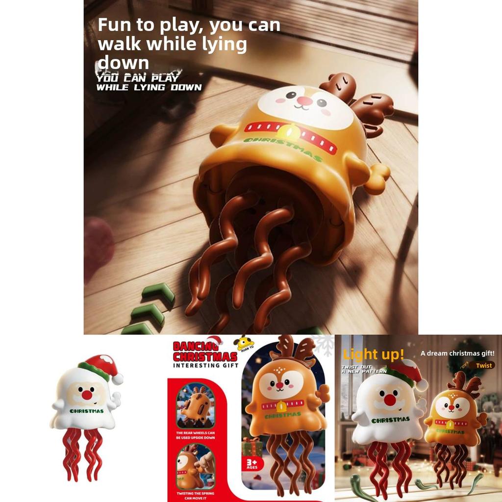Dancing Octopus Wind Up Toy With Santa Claus And Elk Design For Childrens Playtime