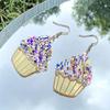 Cross-border new color cake earrings flat acrylic creative birthday party wearing creative cartoon earrings