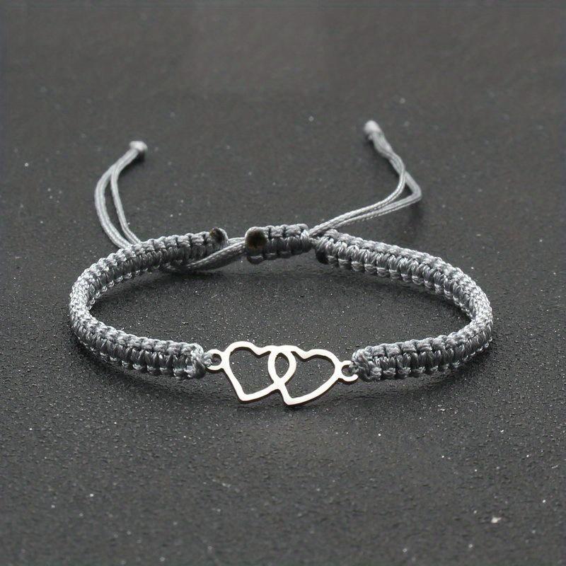 Handmade Adjustable Rope Bracelet Heart Bracelet Unisex Couple Gift