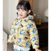 Fashion Girls' Warm Cotton-padded Clothes Winter Baby Girl Thickened Short Cotton-padded Jacket Children's Autumn Cute Cartoon Print Coats