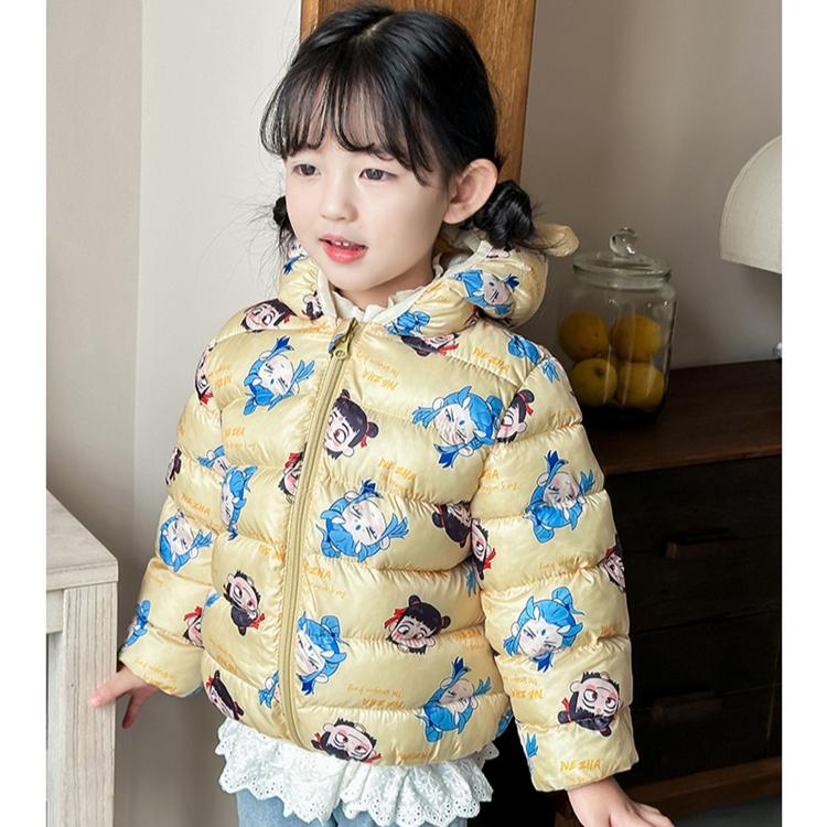 Fashion Girls' Warm Cotton-padded Clothes Winter Baby Girl Thickened Short Cotton-padded Jacket Children's Autumn Cute Cartoon Print Coats