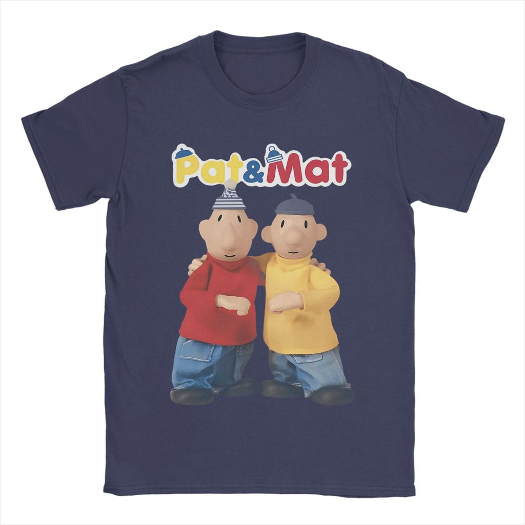 Mens Pat and Mat Czechoslovak Cartoon Anime T Shirt 100 Cotton Tops Humor Short Sleeve Crewneck Tees New Arrival TShirts