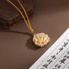 New Style Rich Peony Flower Pendant Necklace for Women with Exquisite Retro and Versatile High-end Sense for Gift Giving