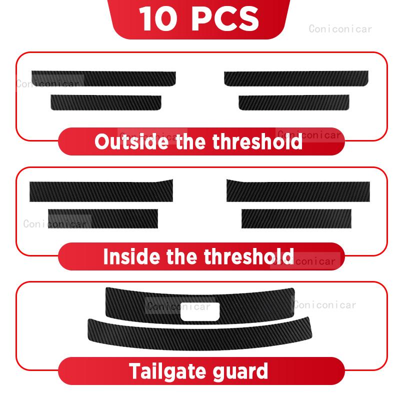 Car Carbon Fiber Door Sill Sticker For JETOUR X90 PLUS 2025 Threshold Pedal Anti-scratch Interior Decoration Accessories