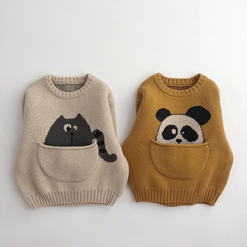 Kids Baby Clothes Sweaters Pullover Cartoon Boys Girls Knitwear Children Infant Pullover Outwear