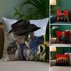 Red Dead R-Redemption 2 Game Anime Pillow Case Anti-Dustmite Pillowcase Invisible Zipper Silky Short Plush Sofa Cushion Cover