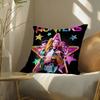 Pop-Cartoon K-Pop D-Demon Hunters Pillow Case Silky Elegant Comfort Sofa Bed  Invisible Zipper Beach Pillowcase