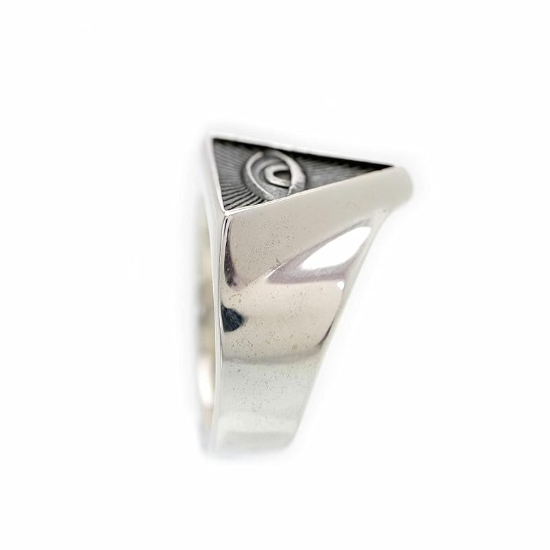 [Silver One] Silver 925 Eye of Providence Pyramid Ring Men's Ko [No. 21] Ring