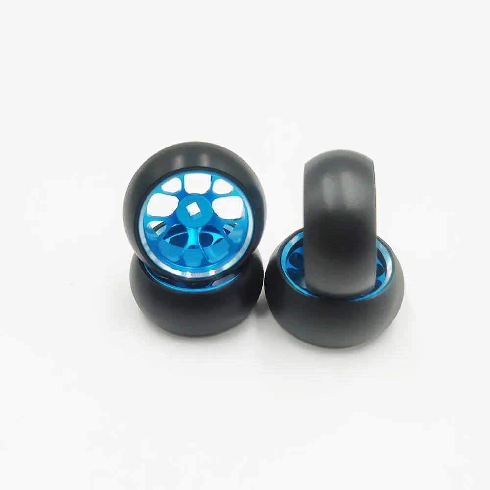 4pcs/set Alloy Rc Wheel Rim Drift Tire for 1/28 Wltoys K969 K989 P929 Kyosho Rally Model Car Upgraded Part