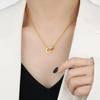 Novirassine  Elegant Pendant Necklace Stainless Steel PVD Waterproof CZ Inlay for Women Anniversary Romantic Jewelry