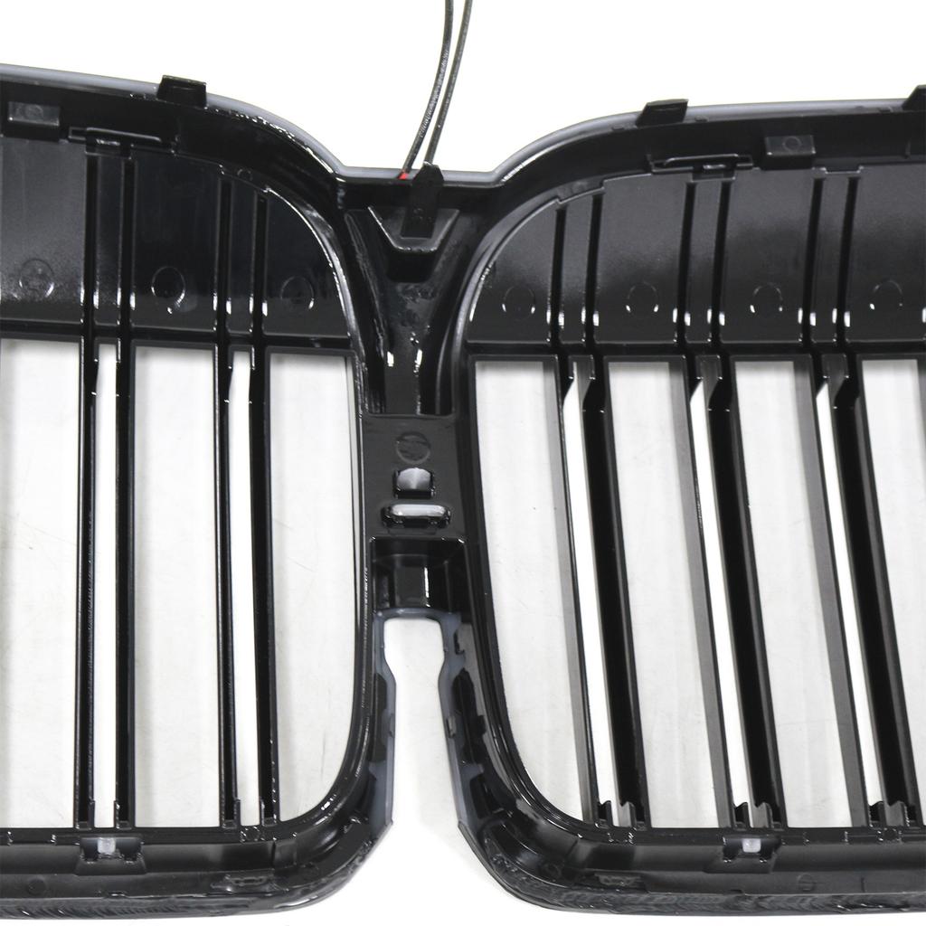 Double Slat Gloss Black Front Grill Grille Fit BMW 7 Series G11 G12 2019-2022