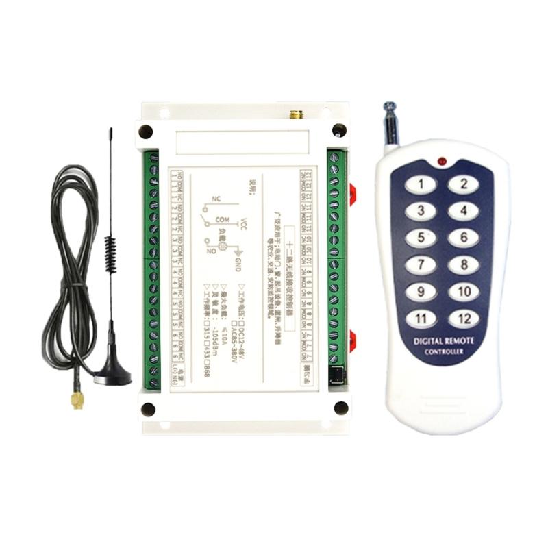 DC12V 24V Relais Fernbedienungsschalter, 12CH l Drahtlose Fernbedienungsschalter für Deckenleuchten und Lampen