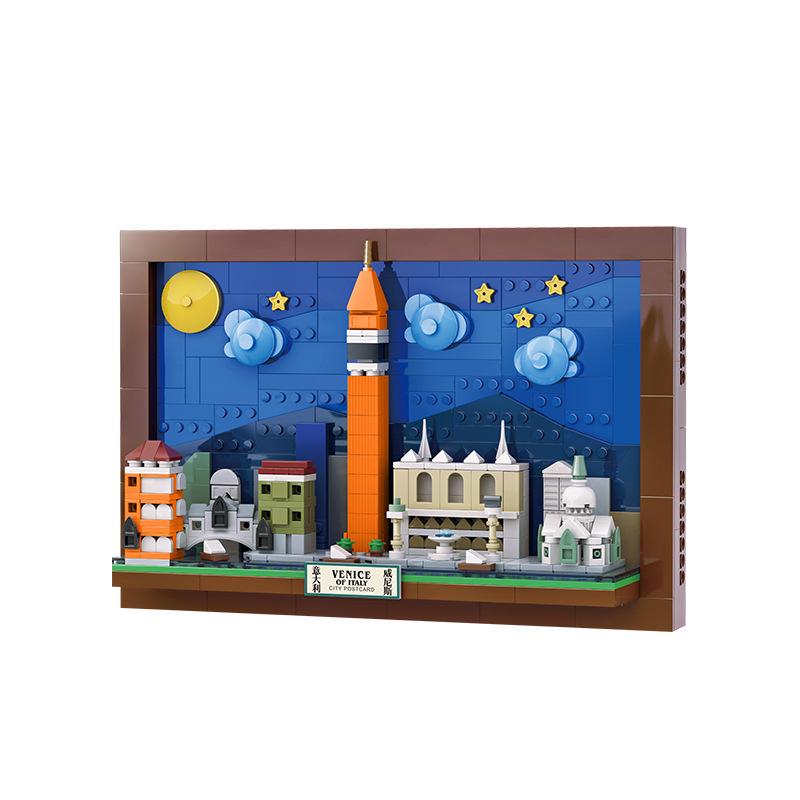 

Non-Toxic 580Pcs Venice City Postcard Building Blocks Hanging Mural Toys Children S Assembly Building Blocks Adult Gifts Bricks Toys 4928