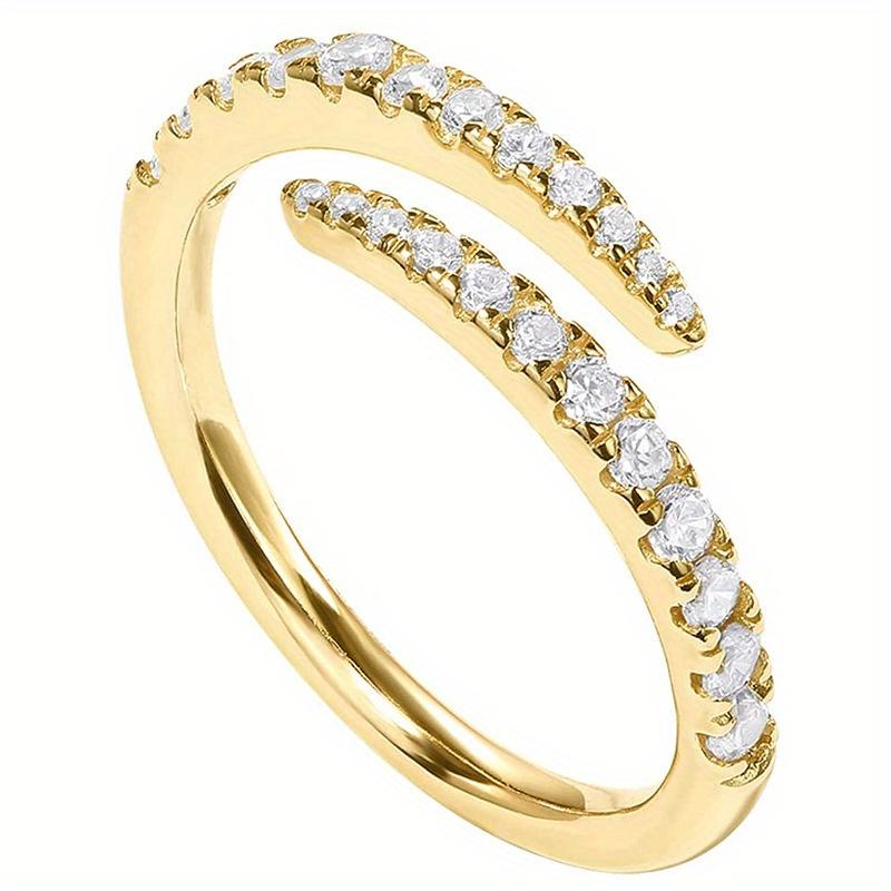 1Pc Fashionable Synthetic Zircon Ring, Adjustable Opening, Fashionable Ring, Suitable for Daily Wear