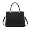 Cnoles Damen-Handtasche, Rindsleder, Großes Fassungsvermögen, Umhängetasche, Schwarz