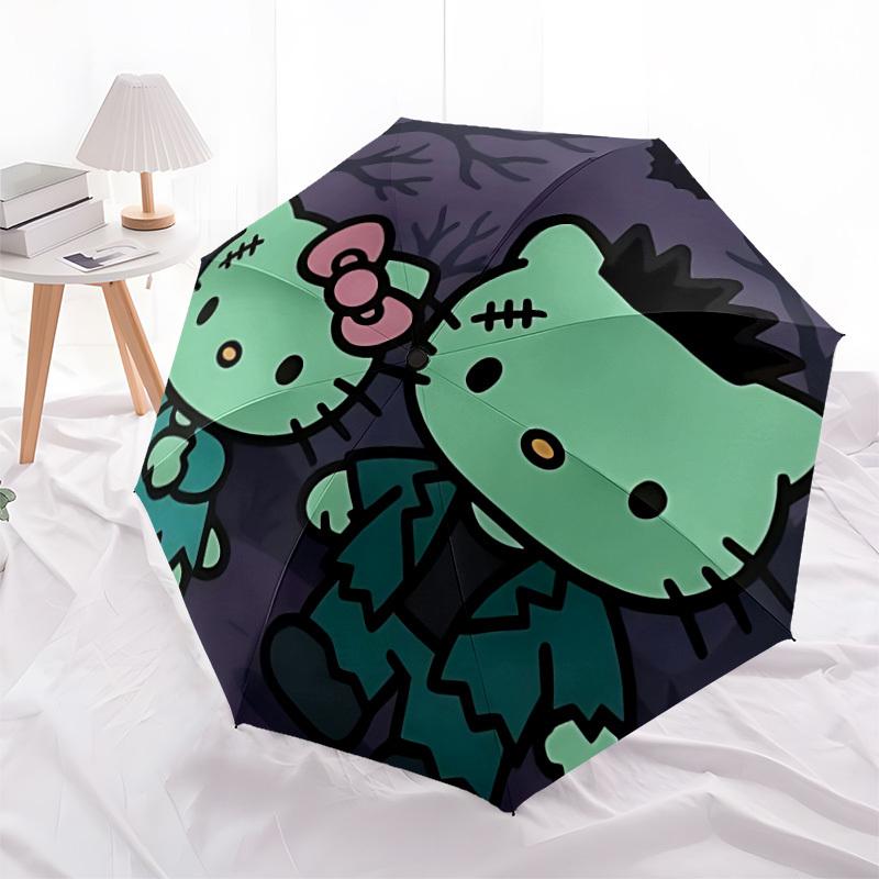 1pc Hello Kitty Halloween Automatic Open/Close Umbrella, Lightweight Design for Everyone,Durable Canopy yy251014086