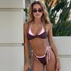 Women's Polka Dot Triangle Bikini Set Adjustable Tie Side