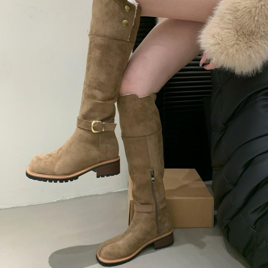 Vintage western cowboy boots 2025 new versatile stacking boots matte summer thin boots