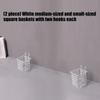 Pack of 2 White Iron Wire Storage Baskets With Double Hook For Versatile Home Organization In Kitchen Bathroom Office