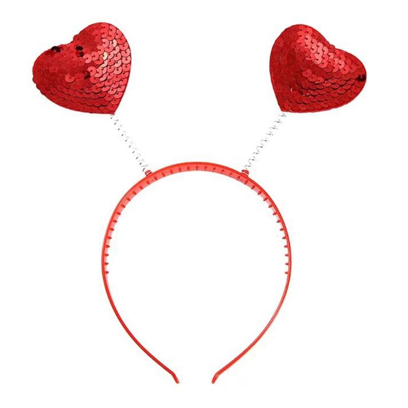 Glitter Sequins Love Heart Headband Hair Hoop Wedding Party Hair Accessories