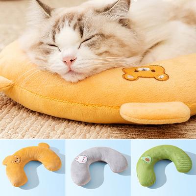 Small Pillow for Pet Cats Dogs Sleeping Mat Neck Guard U-shaped Pillow Soft and Thick Bite Resistant Winter Warm Comfort Pillow